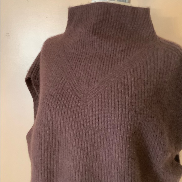 Anthropologie The Enzo Cashmere Poncho Sweater Vest XS Petite Chocolate Brown - Picture 3 of 13
